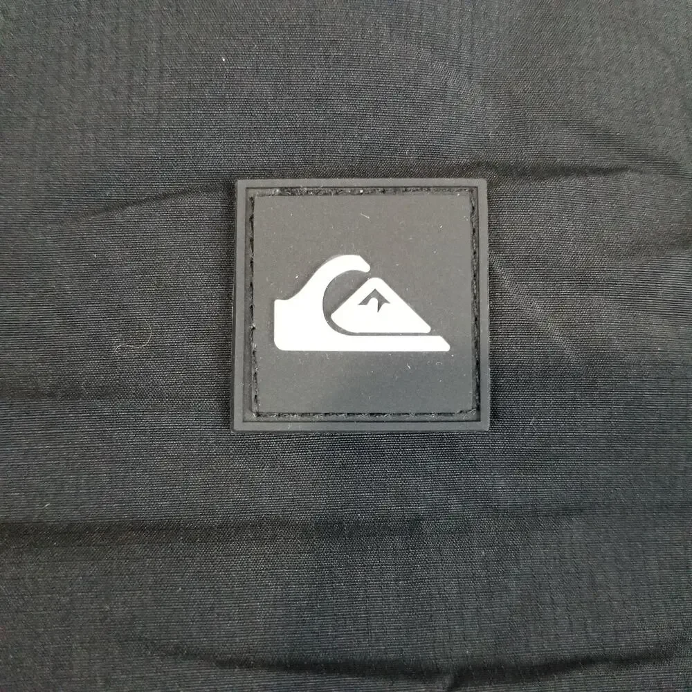Quiksilver Jacket Mens Medium Black Dryflight Hooded Lightweight Windbreaker NEW